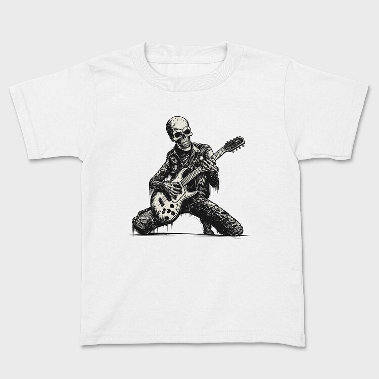 Skeleton Playing Electric Guitar, Kids' T-Shirt
