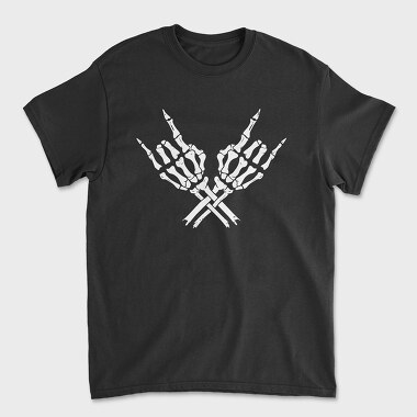 Skeleton Rock Horns, Unisex Men's T-Shirt