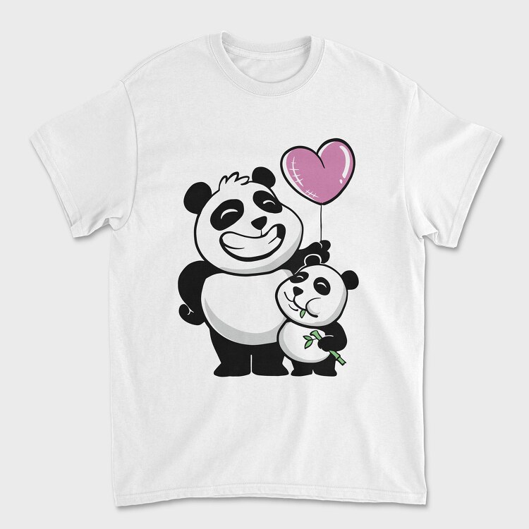 Panda Bears Balloon, Унисекс Мъжка Тениска