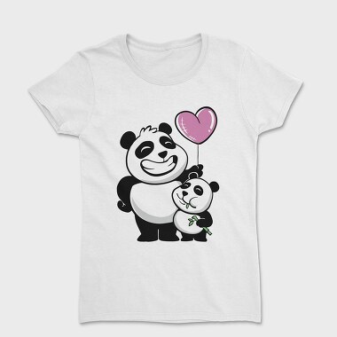 Panda Bears Balloon, Women's T-Shirt