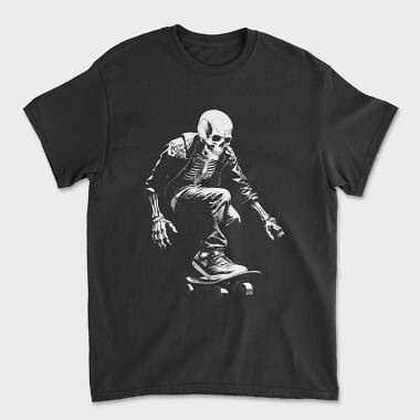 Skeleton Skater Monochrome, Unisex Men's T-Shirt