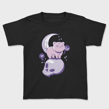 Pastel Goth Cat Skull, Kids' T-Shirt