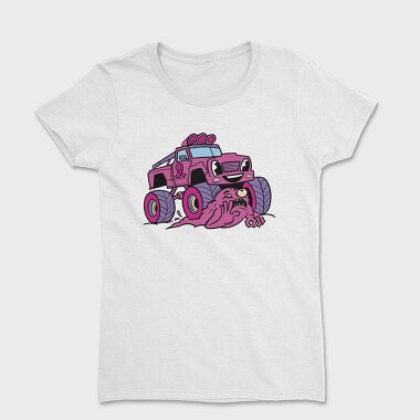 Women's T-Shirt, Pink Monster Truck