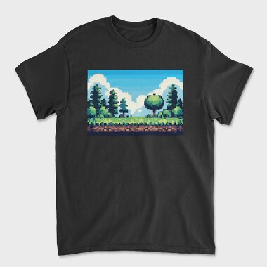 Pixel Art Landscape, Unisex Men's T-Shirt