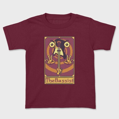 Pixelart Tarot Card the Bassist, Kids' T-Shirt