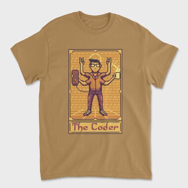 Pixelart Tarot Card the Coder, Unisex Men's T-Shirt