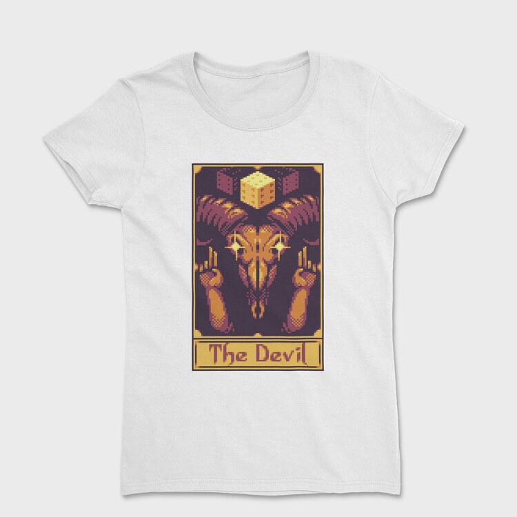 Pixelart Tarot Card the Devil, Women's T-Shirt