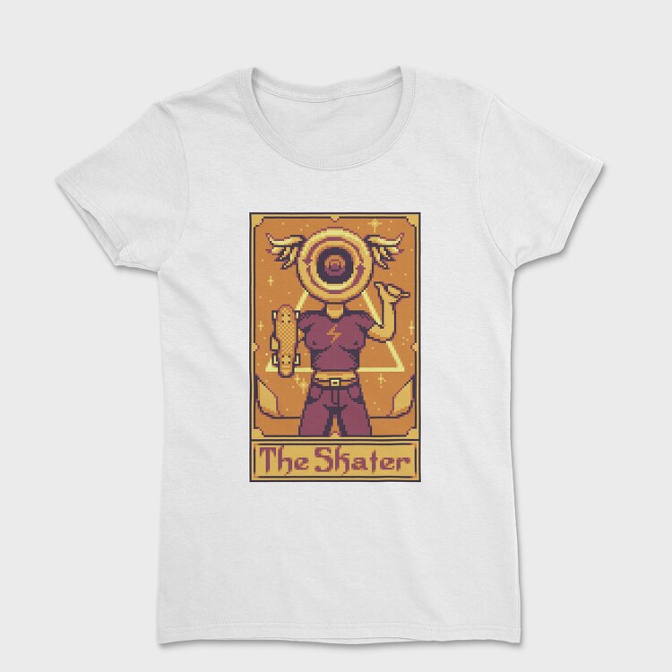 Pixelart Tarot Card the Skater, Women's T-Shirt