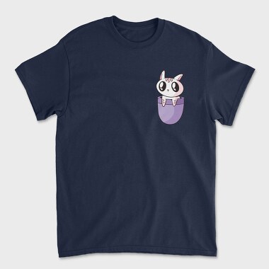 Unisex Men's T-Shirt, Pocket Cute Cat