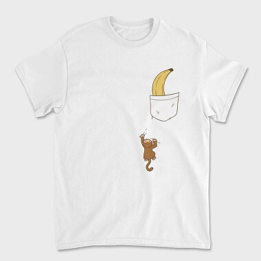 Унисекс Мъжка Тениска, Pocket Monkey Banana