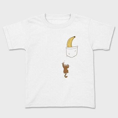 Pocket Monkey Banana, Kids' T-Shirt