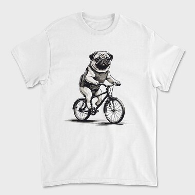Pug Bike, Unisex Men's T-Shirt