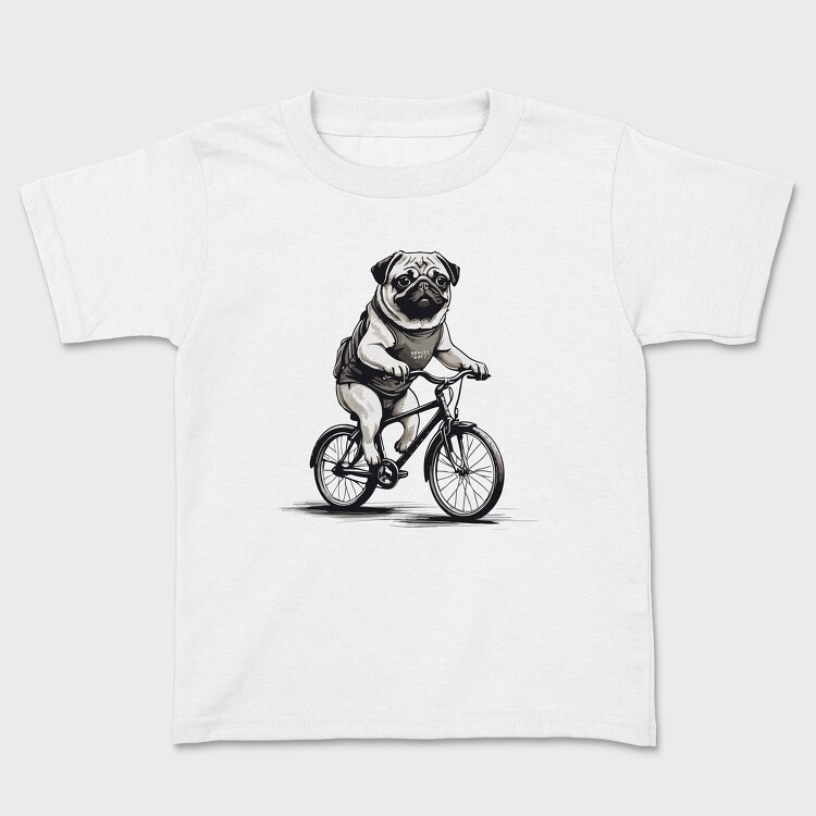 Pug Bike, Kids' T-Shirt
