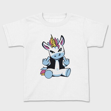 Punk Unicorn Middle Finger, Kids' T-Shirt