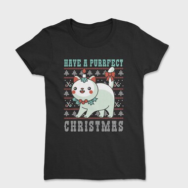 Purrfect Christmas Ugly Sweater, Women's T-Shirt