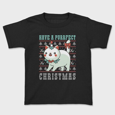 Purrfect Christmas Ugly Sweater, Детска Тениска