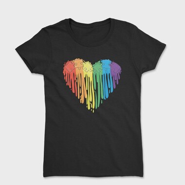 Puzzle Rainbow Paint, Дамска Тениска