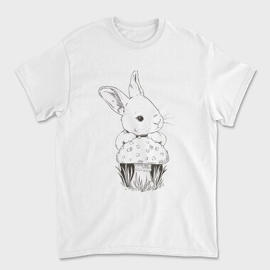 Rabbit and Mushroom, Unisex Men's T-Shirt