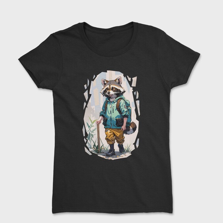 Raccoon Hiking, Women's T-Shirt