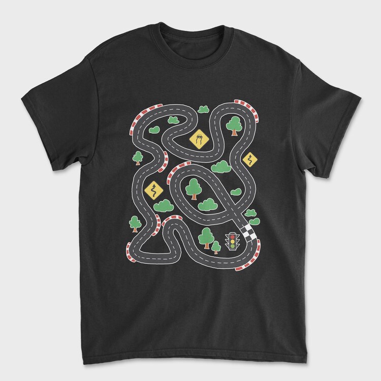 Race Track Kids, Unisex Men's T-Shirt