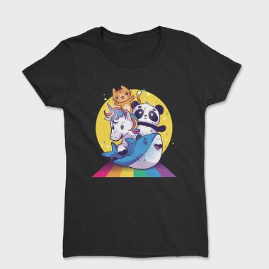 Дамска Тениска, Rainbow Cute Animals