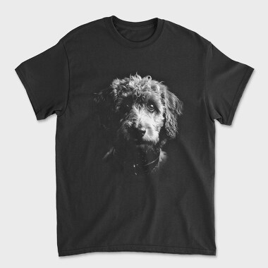 Unisex Men's T-Shirt, Labradoodle Monochrome