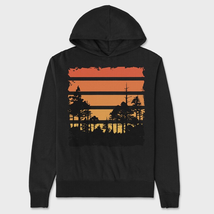 Retrosunset Woods, Unisex Men's Hoodie