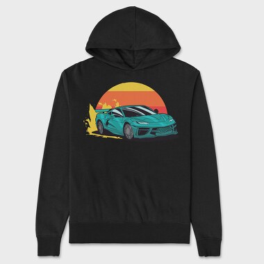 Racecar Retro Sunset, Unisex Men's Hoodie