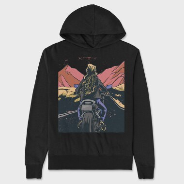 Motorbike Landscape, Unisex Men's Hoodie
