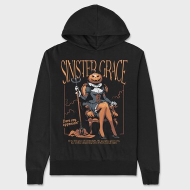 Sinister Grace Pumpkin Creepy, Unisex Men's Hoodie