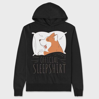Official Sleep Shirt Corgi, Unisex Men's Hoodie