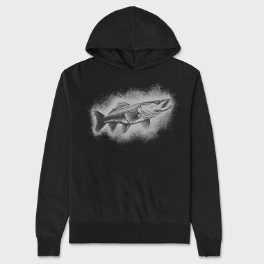Unisex Men's Hoodie, Pike Fish