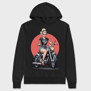 Pin Up Girl Bike, Unisex Men's Hoodie