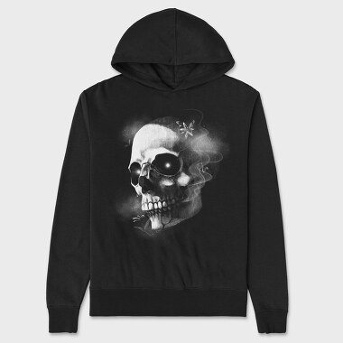Monochrome Skull Nebula, Unisex Men's Hoodie
