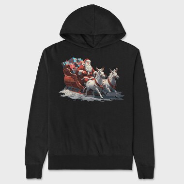 Santaclaus Christmas Sleigh, Unisex Men's Hoodie