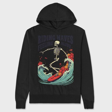 Riding Waves Feeling Alive, Unisex Men's Hoodie