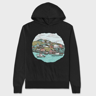 New Found Land Harbour, Unisex Men's Hoodie