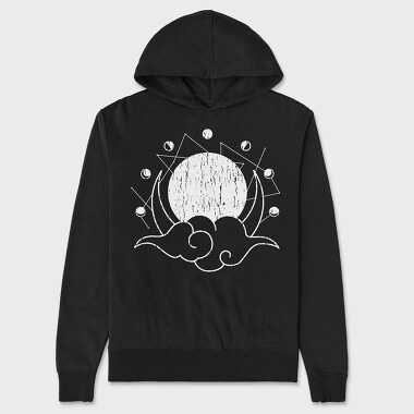 Moon Phases Monochrome, Unisex Men's Hoodie