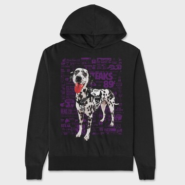 Unisex Men's Hoodie, Newspaper Cutout Dalmatian
