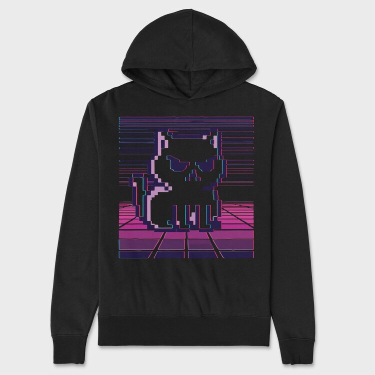 Pixel White Cat, Унисекс Мъжко Суичър