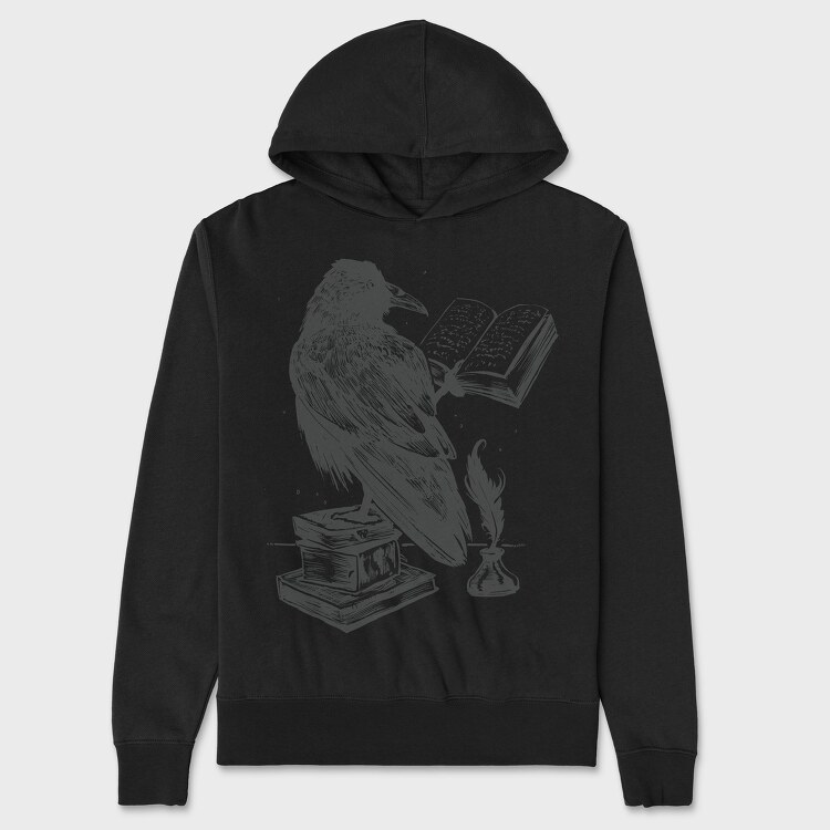 Raven Reading, Unisex Men's Hoodie