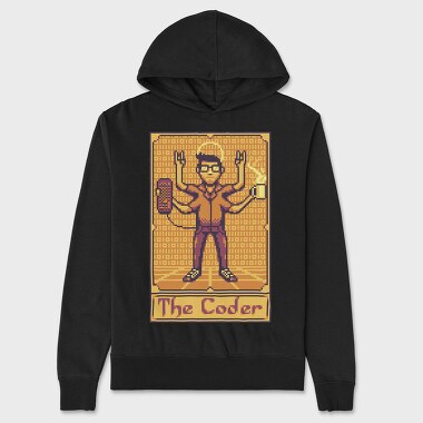 Pixelart Tarot Card the Coder, Unisex Men's Hoodie