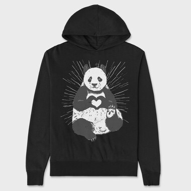 Panda Heart, Unisex Men's Hoodie