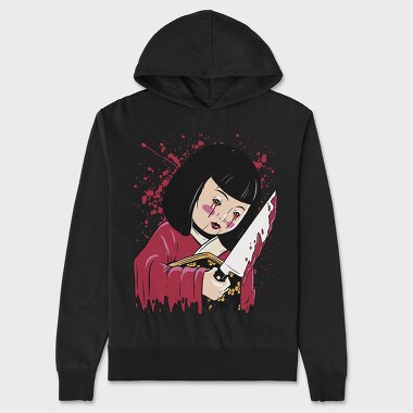 Scary Japanese Doll, Unisex Men's Hoodie