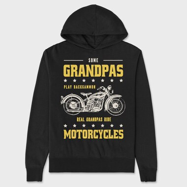 Real Graandpas Ride Motorcycles, Unisex Men's Hoodie