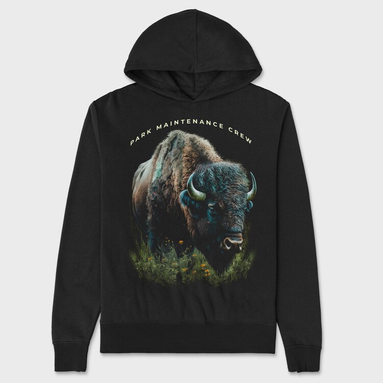 Realistic Bison, Unisex Men's Hoodie