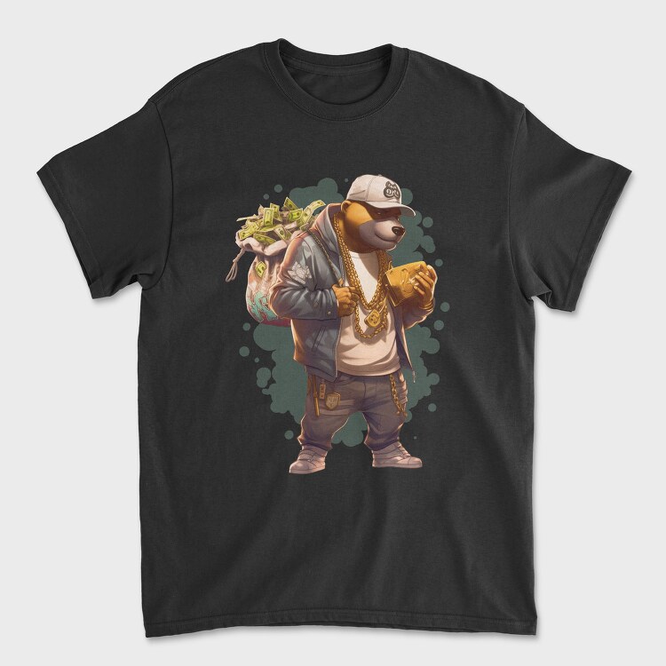 Gangster Bear Money Gold, Унисекс Мъжка Тениска