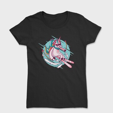 Skiing Unicorn, Women's T-Shirt