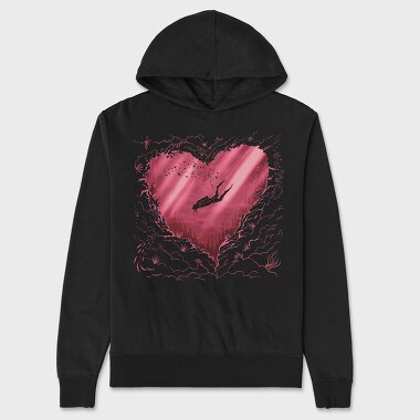 Scuba Heart, Unisex Men's Hoodie
