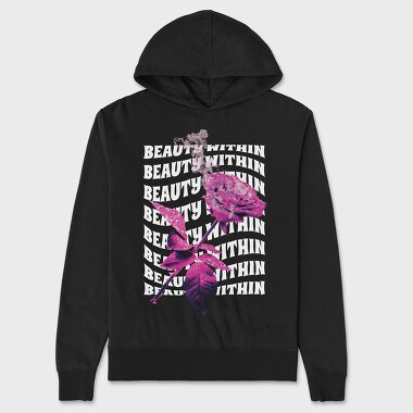 Glitter Fire Rose, Unisex Men's Hoodie